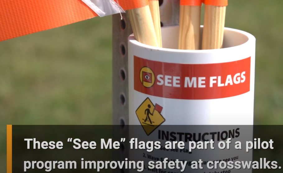 Port St Lucie, FL Installing SeeMeFlags to Make Crosswalk's Safer